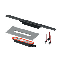 Душевой лоток Tece TECEdrainprofil 641025 100 черный, с решеткой, с опорами, сифоном