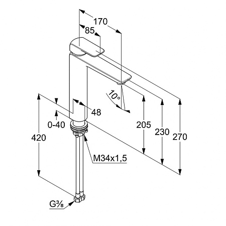 Смеситель Kludi Ameo 412960575 для раковины, хром