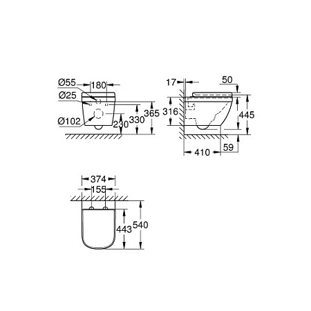 Унитаз подвесной Grohe Euro Ceramic 39554000 с сиденьем Softclose