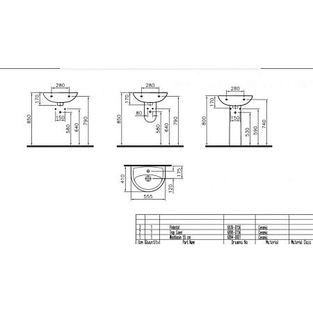 Раковина VitrA Fit 6894B099-1776 55