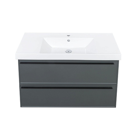 Тумба с раковиной La Fenice Elba TWIN FNC-01-ELB-G-100-2 два ящика, Grigio серый матовый