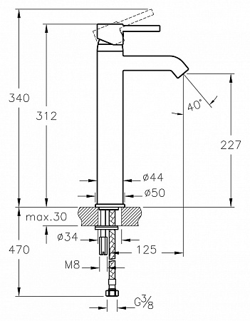 Смеситель VitrA Minimax S A41990EXP для раковины