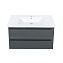 Тумба с раковиной La Fenice Elba TWIN FNC-01-ELB-G-100-2 два ящика, Grigio серый матовый - фото 1