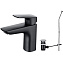 Смеситель Aquatek Вега AQ1011MB для раковины, с донным клапаном, черный матовый