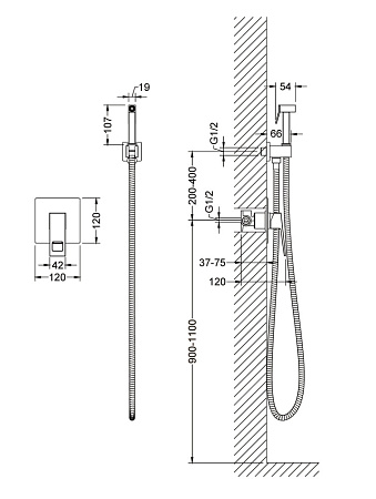 Гигиенический душ со смесителем Timo Briana 7189/17SM золото