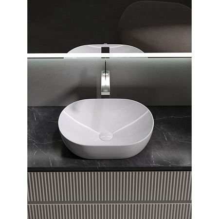 Тумба с раковиной и столешницей Sancos Snob R 100 SNR100CE+TT100A1X Beige Soft/Black Sky