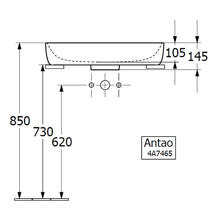 Раковина Villeroy & Boch Antao 4A7465R1 65х40
