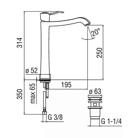 Смеситель Nobili Sofi SI98128/2CR для раковины, хром
