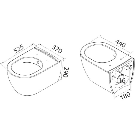 Унитаз подвесной Boheme Bianca 963-W белый