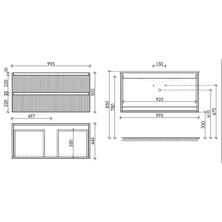 Тумба под раковину Sancos Snob T 100 SNT100W Bianco