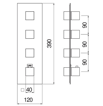 Термостат Nobili Seven WE00104/QCR для ванны с душем, хром