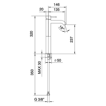 Смеситель Palazzani Digit 02301853 для раковины, золото