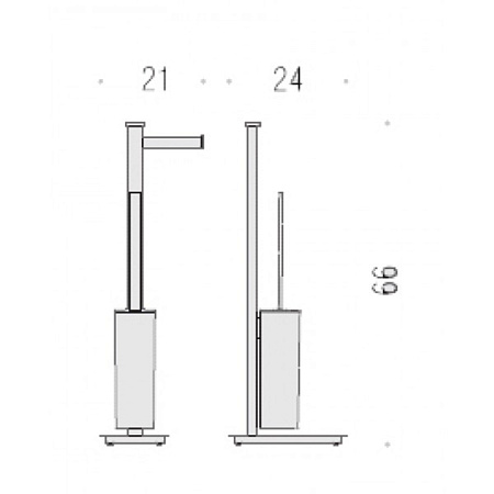 Стойка напольная Colombo Units B9107D.CR хром