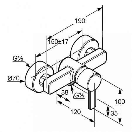 Смеситель Kludi Zenta 388700575 для душа, хром