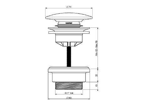 Донный клапан Hatria A0Y7A808 антрацит