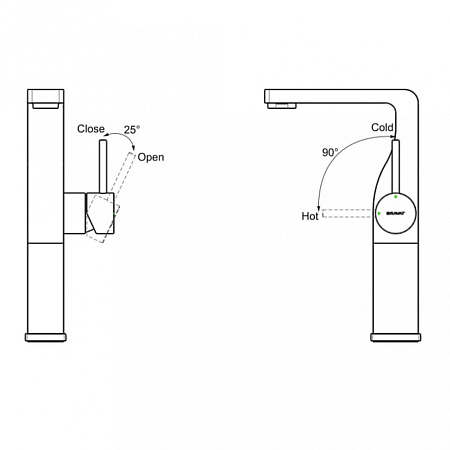 Смеситель Bravat Arc F16061K-A2-ENG для раковины, черный