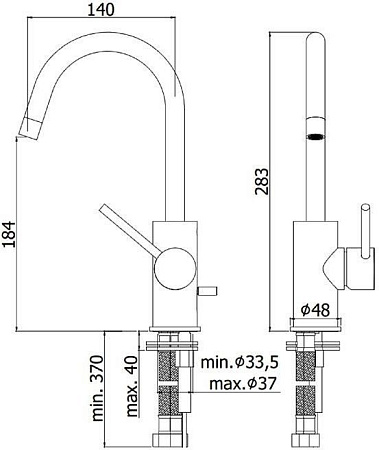 Смеситель Paffoni Light LIG078NO для раковины, черный матовый