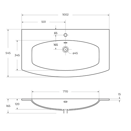 Раковина Cezares 50195 101х52 bianco