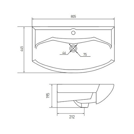 Мебельная раковина Aquaton Смайл 1WH207783 80
