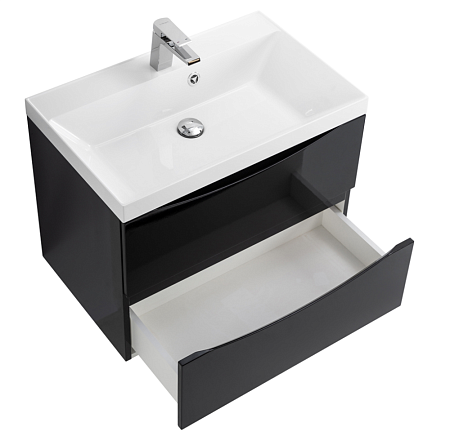 Тумба с раковиной BelBagno Marino MARINO-700-2C-SO-NL-P 70 nero lucido