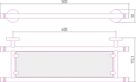 Полка Сунержа Без серии 03-3003-0500 золото