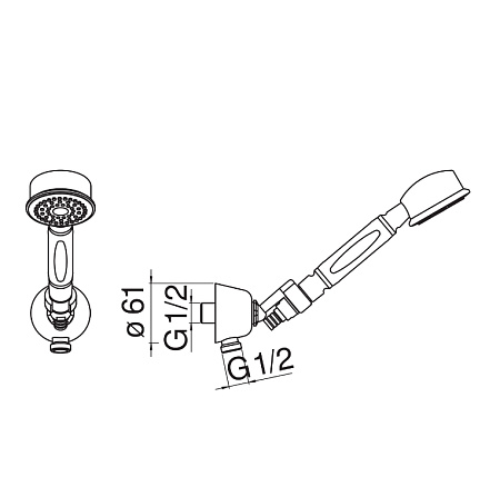 Душевой гарнитур Nobili AD143/7FLP черный глянцевый