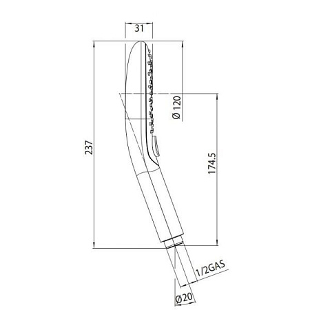 Душевая лейка Bossini Syncronia B00800.030 хром