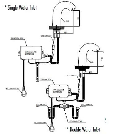 Смеситель GPD Photocell FLB10-S для раковины, сенсорный черный