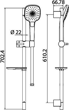 Душевой гарнитур IDDIS Sena SEN3F70i16 хром