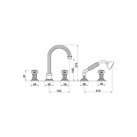 Смеситель Cezares Aphrodite APHRODITE-BVD-02-Sw для ванны