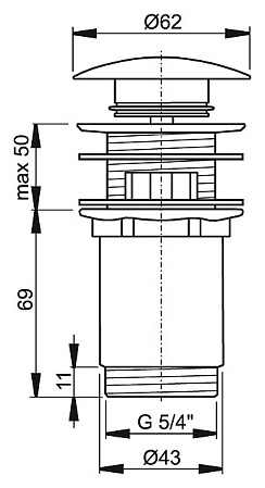 Донный клапан для раковины AlcaPlast A392