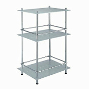 Полка WasserKRAFT K-4033 стеклянная, тройная, напольная, хром