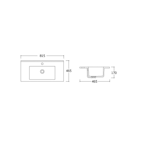 Мебельная раковина Vincea VBS-13980 81.5x46.5x17 белый