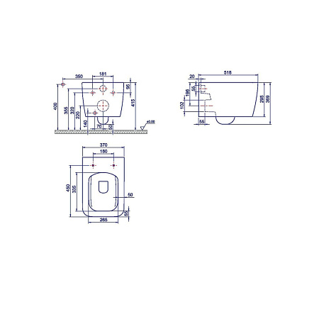 Биде подвесное Boheme Zen 967-BIDET-W белый