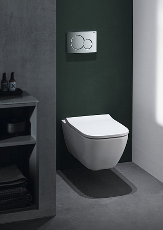 Унитаз подвесной Geberit Smyle Square Rimfree 500.683.01.1 крышка микролифт