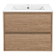 Тумба с раковиной Vincea Gio VMC-2G600NO 60 подвесная, 2 выкатных ящика, N.Oak