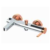 Смеситель GPD Gildo MBB165-K-R для ванны с душем хром/розовое золото