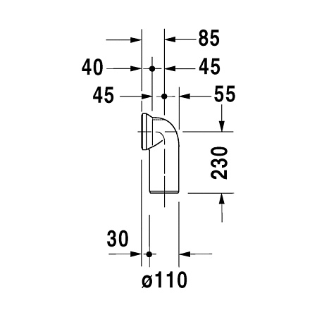 Комплект подключения варио Duravit 0014220000 для подвесного унитаза