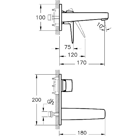 Смеситель VitrA Root Square A42738EXP для раковины, хром