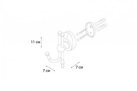 Крючок двойной Fixsen Europa FX-21805B хром