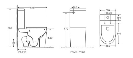 Унитаз-компакт Grossman Торнадо GR-4449SQ белый