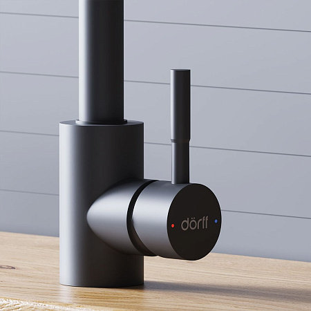 Смеситель Dorff Logic D3007522 для кухонной мойки черный