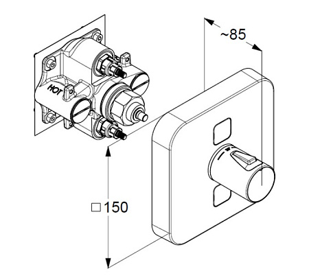 Смеситель Kludi Push 389110538 для ванны и душа, хром