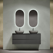 Мебель для ванной со столешницей Sancos Folk 140 FL70GS+TT140A1X Grey soft/Black Sky