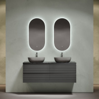 Мебель для ванной со столешницей Sancos Folk 140 FL70GS+TT140A1X Grey soft/Black Sky