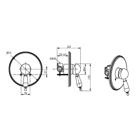 Смеситель Boheme Medici Ripresa 305-BLC для душа, бронза/черный