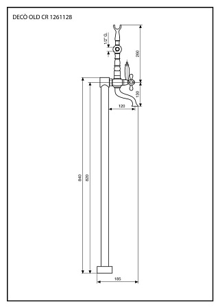 Смеситель Emmevi Deco Old 1261128BR для ванны с душем, бронза