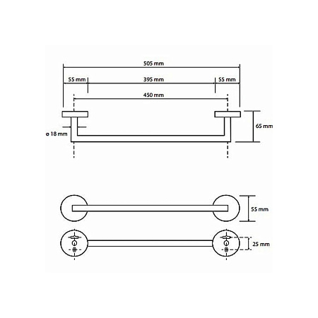 Полотенцедержатель Bemeta Hematit 159204022 45 антрацит матовый