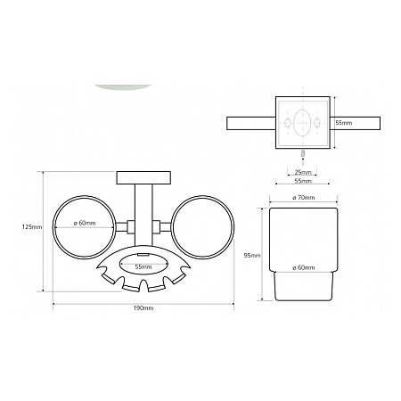 Держатель для зубных щеток Bemeta Beta 132110042 со стаканами