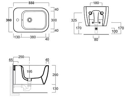 Биде подвесное Simas Henges HE 19 bia с 1 отверстием под смеситель, белый